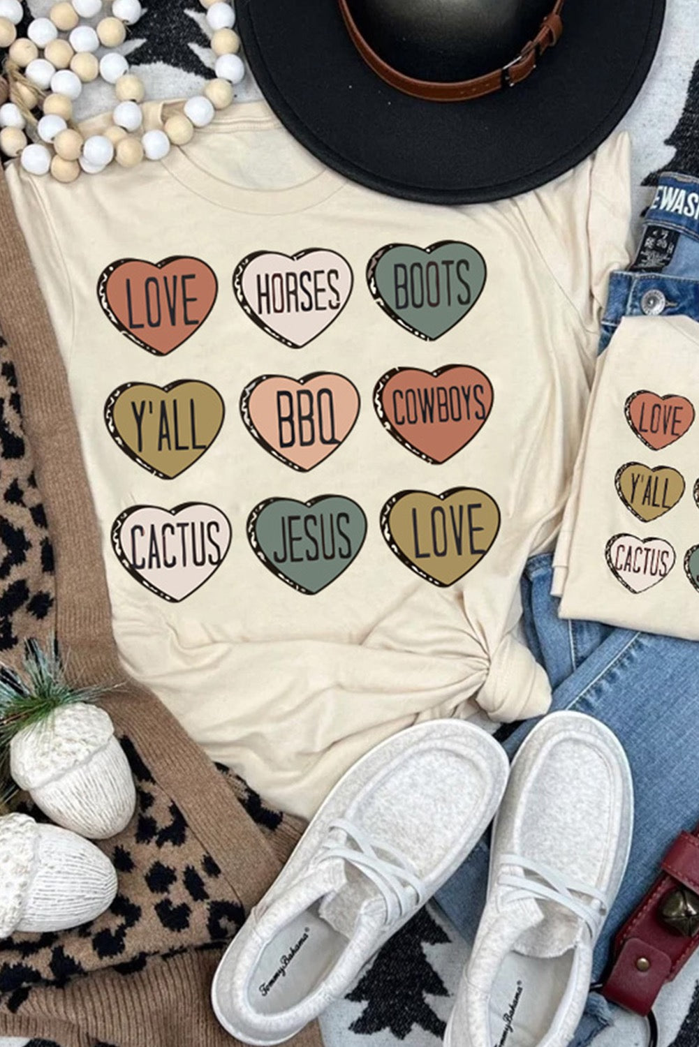 Khaki Heart Graphic Tee